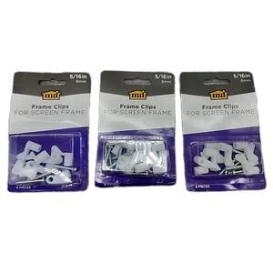 LOT OF 3 M-D Frame Clip for Screen Frame, White Plastic, 1-in x 5/16-in [132]